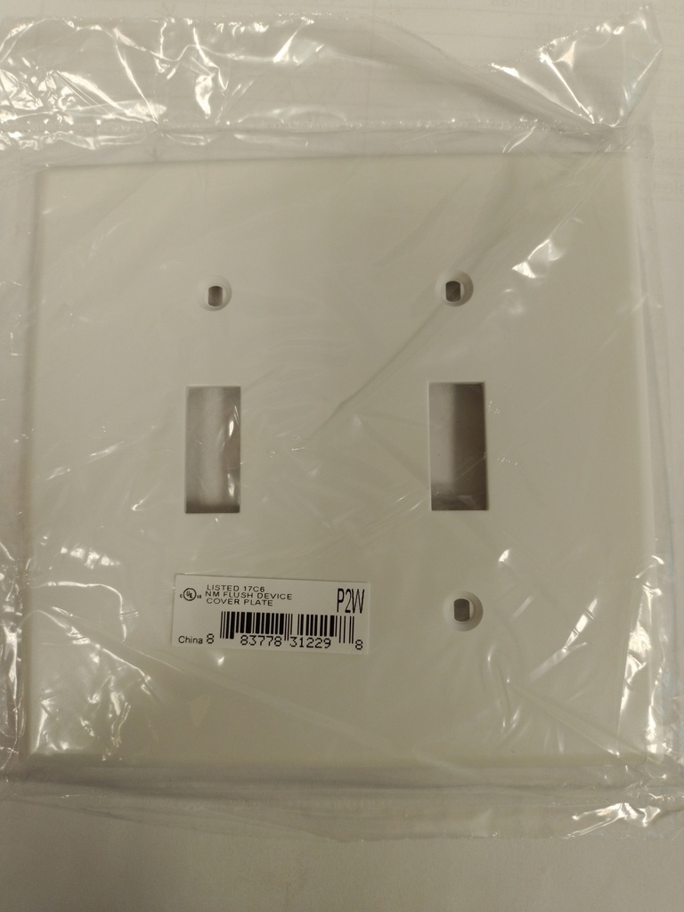 Tapa 4"x4" 2 Switch Sencillos(2g)Blanca