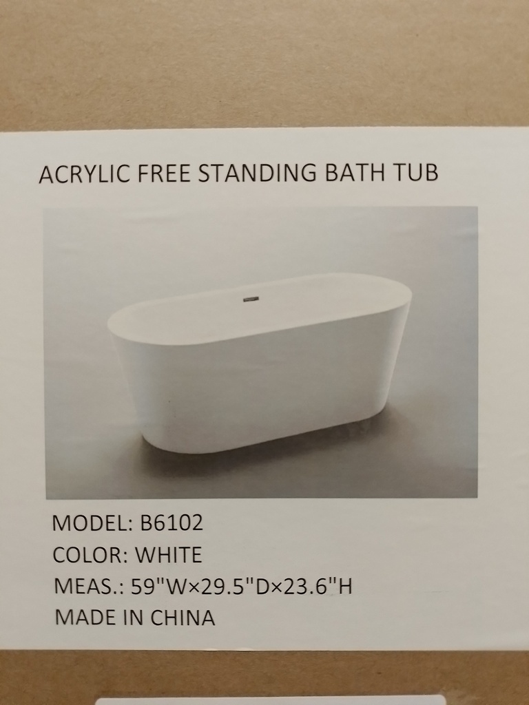 TINA BATHTUB 60" (OVALADA BLANCA)