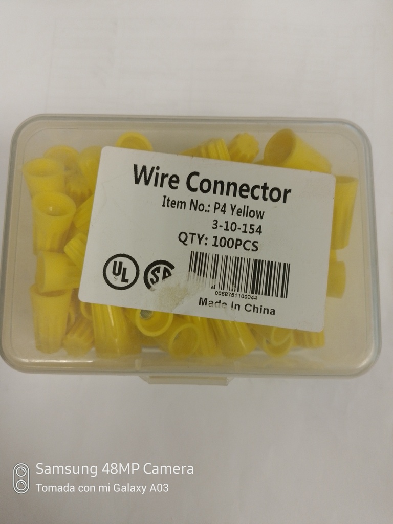 WIRE CONNECTOR AMARILLO(100pcs)por cajita(50ea)