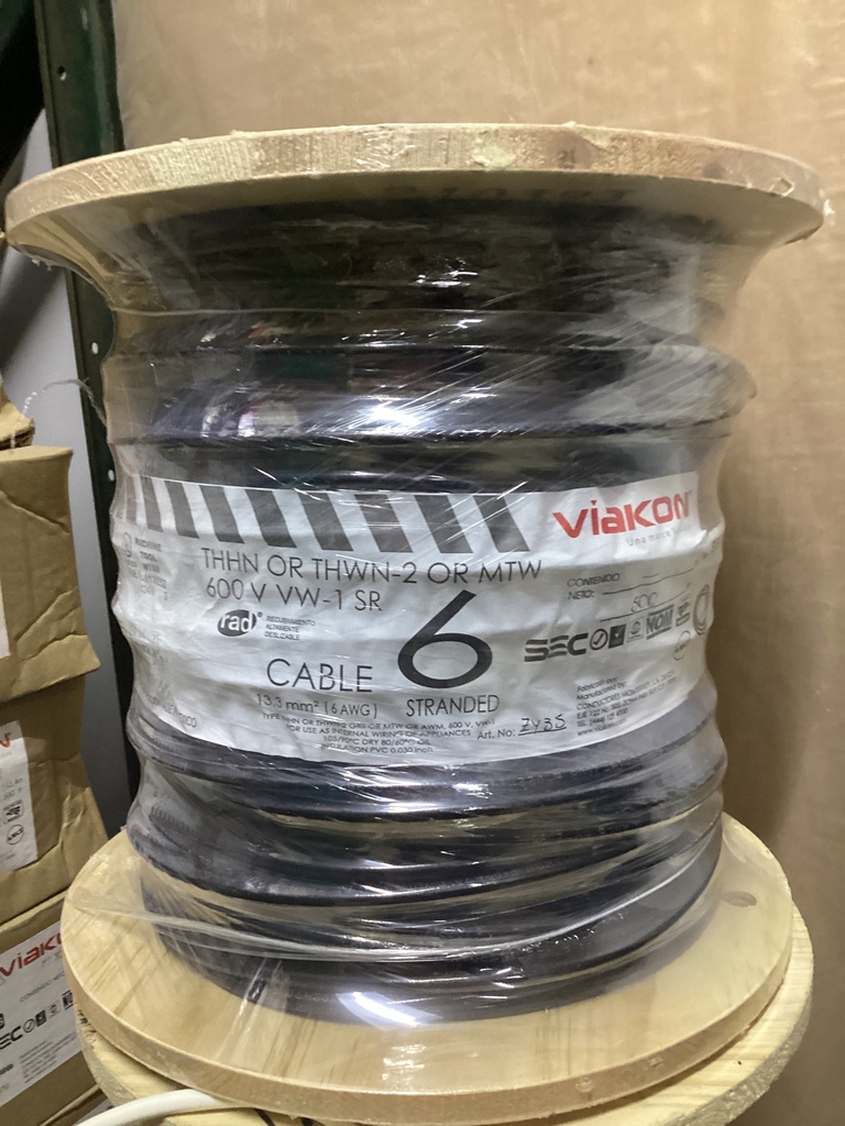 Cable THHN#6 Negro STD(500FT)