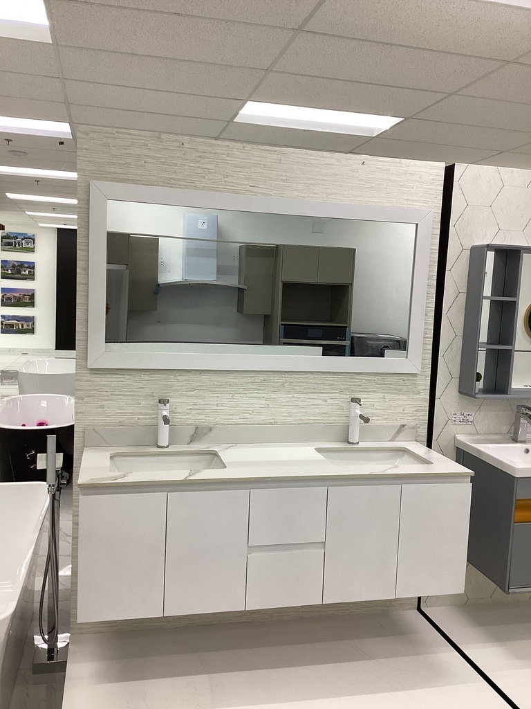 Vanity Calacatta-Cen Basin(White)60"
