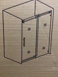 [S5104(1DE2)] Shower door hardware(matt black)5'x6'4"