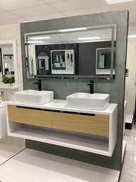 [ML1100-60" (1de 4)] Vanity Cab/Bas/Esp White Wooden 60"